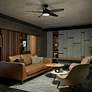 6_54" Kichler Daya Satin Black Damp Rated LED Ceiling Fan with Remote more views