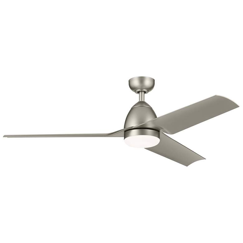 Image 1 54" Kichler Fit Brushed Nickel LED Outdoor Ceiling Fan with Remote