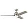54" Kichler Fit Brushed Nickel LED Outdoor Ceiling Fan with Remote