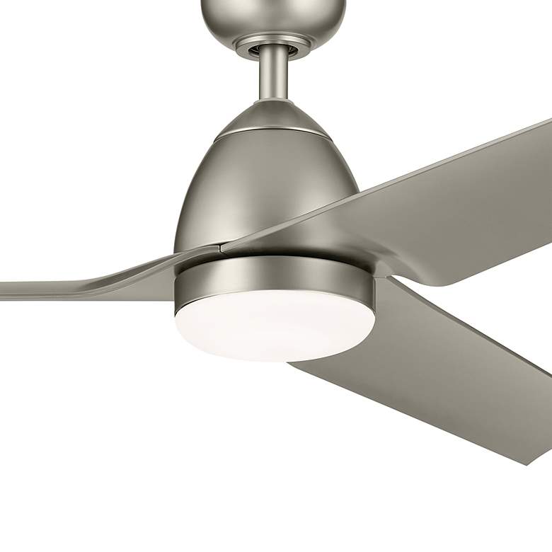 54" Kichler Fit Brushed Nickel LED Outdoor Ceiling Fan with Remote