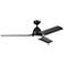 54" Kichler Fit Satin Black LED Outdoor Ceiling Fan with Remote