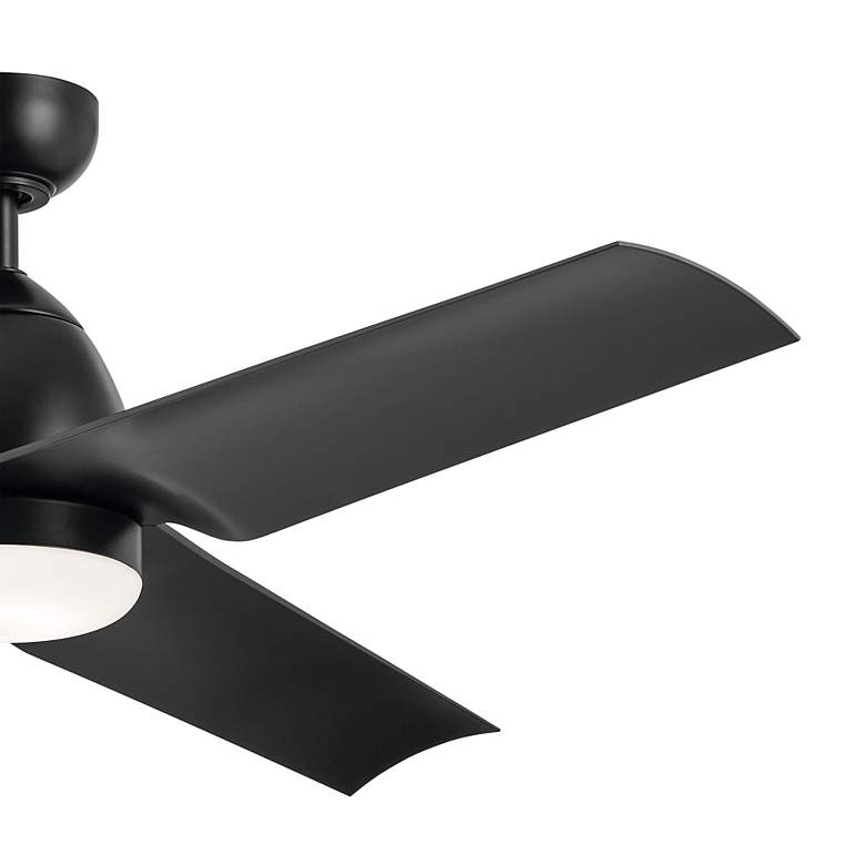 Image 4 54" Kichler Fit Satin Black LED Outdoor Ceiling Fan with Remote more views