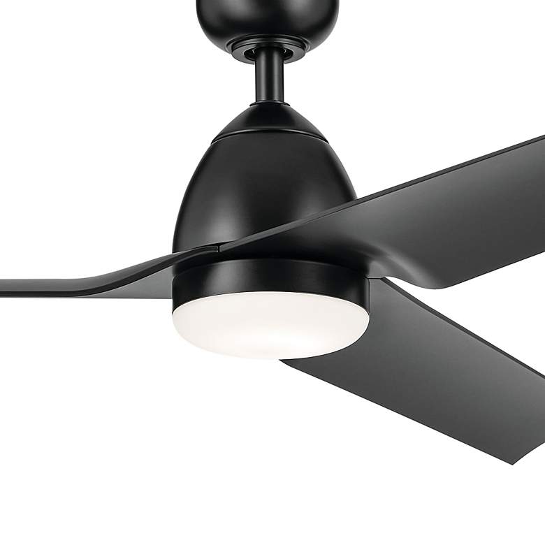 Image 5 54" Kichler Fit Satin Black LED Outdoor Ceiling Fan with Remote more views