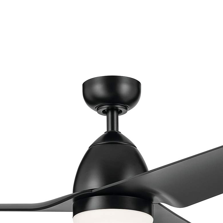 Image 6 54" Kichler Fit Satin Black LED Outdoor Ceiling Fan with Remote more views