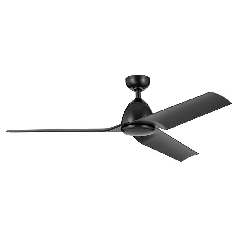 Image 7 54" Kichler Fit Satin Black LED Outdoor Ceiling Fan with Remote more views