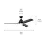 54" Kichler Fit Satin Black LED Outdoor Ceiling Fan with Remote in scene