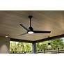 54" Kichler Fit Satin Black LED Outdoor Ceiling Fan with Remote in scene