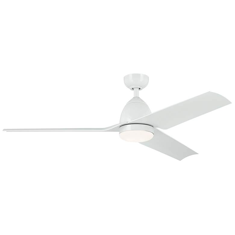 Image 1 54" Kichler Fit White LED Outdoor Ceiling Fan with Remote