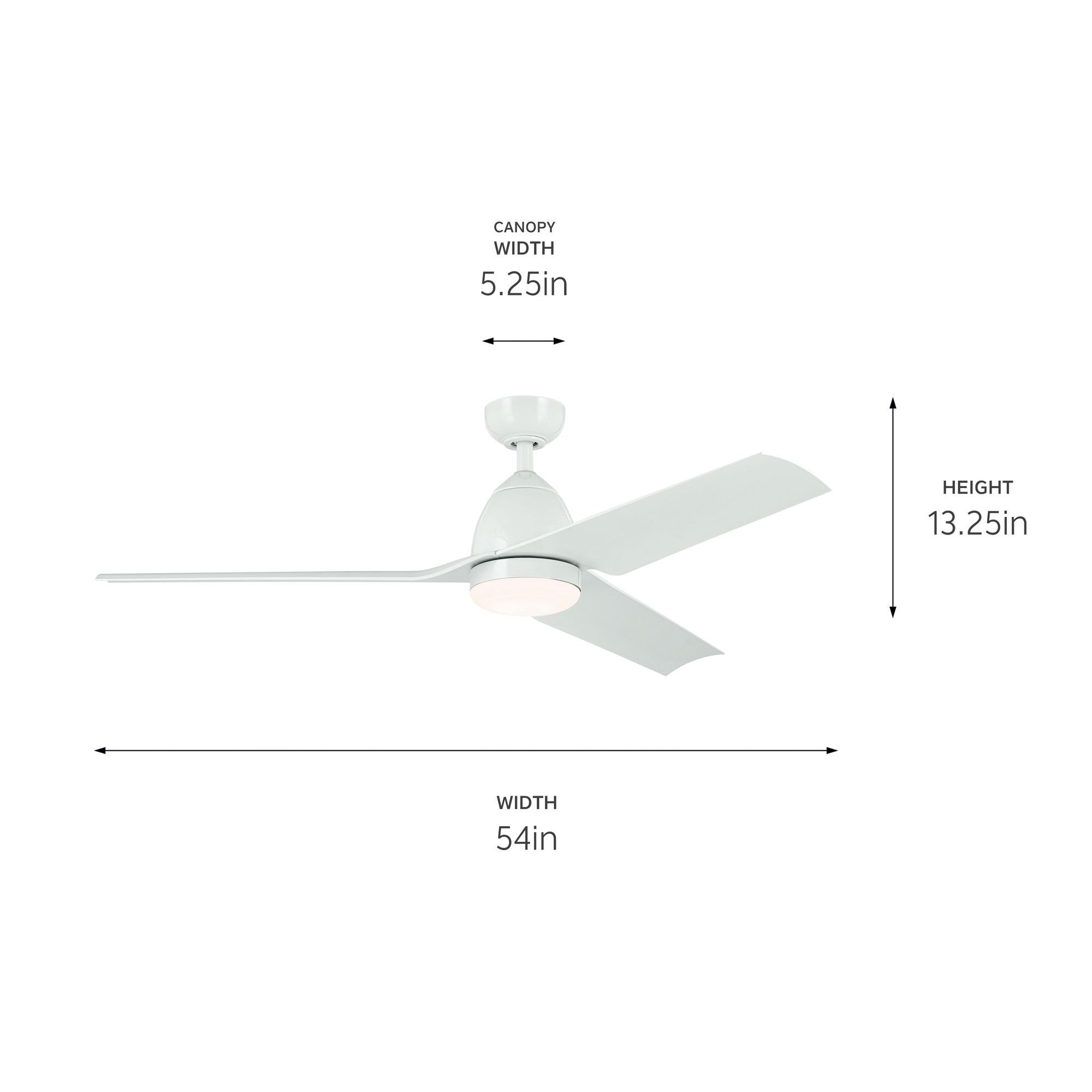 54" Kichler Fit White LED Outdoor Ceiling Fan with Remote in scene