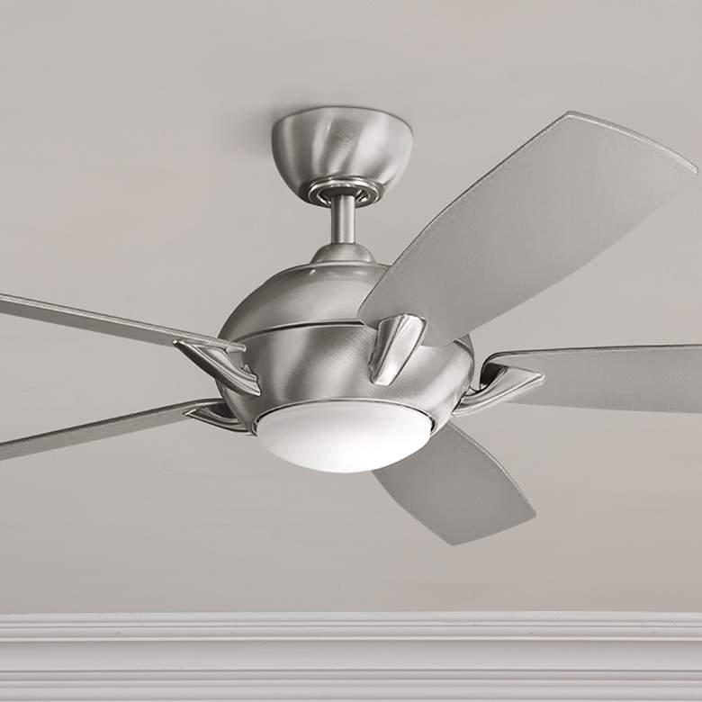 Image 1 54 inch Kichler Geno Brushed Stainless Steel LED Ceiling Fan with Remote
