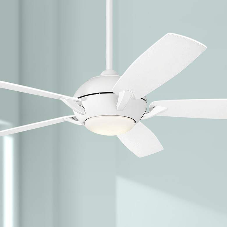Image 1 54 inch Kichler Geno Matte White LED Ceiling Fan with Remote