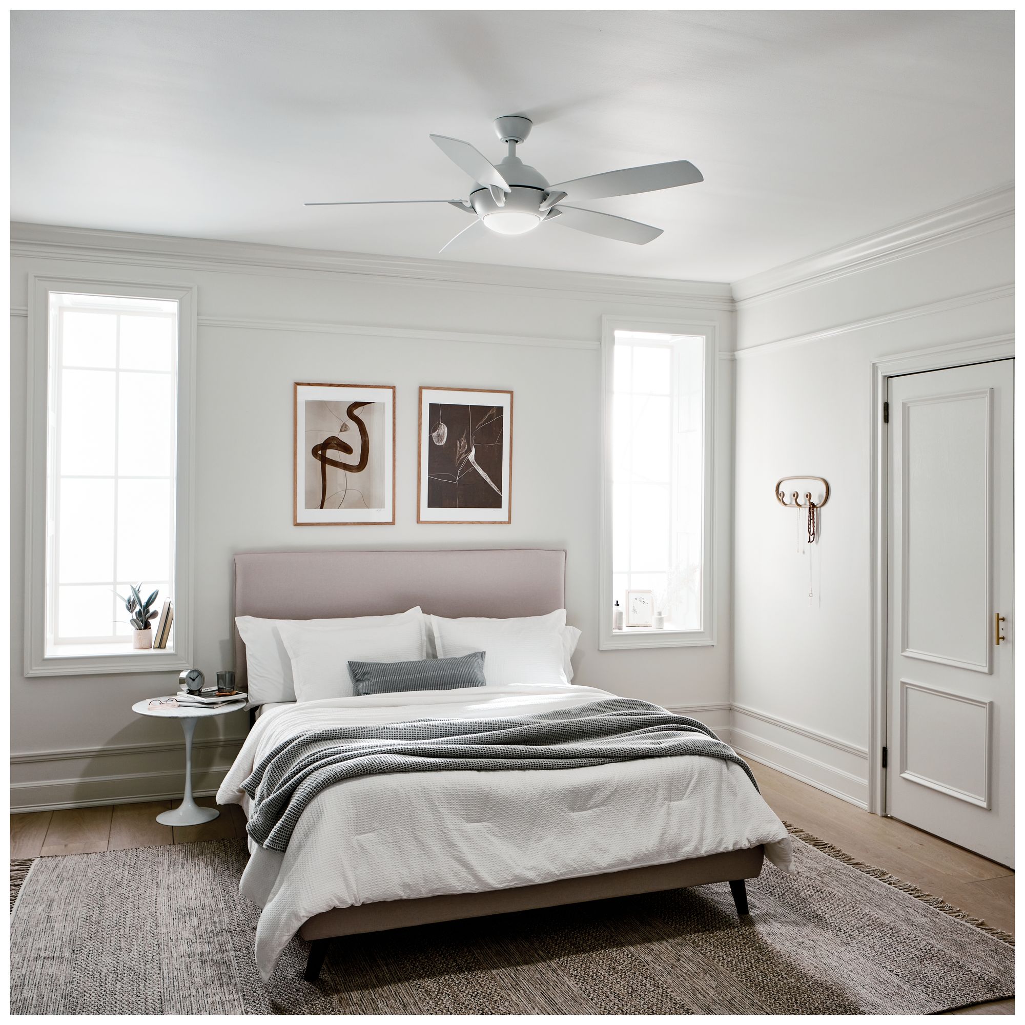 Thumbnail3 of 54" Kichler Geno Matte White LED Ceiling Fan with Remote more views