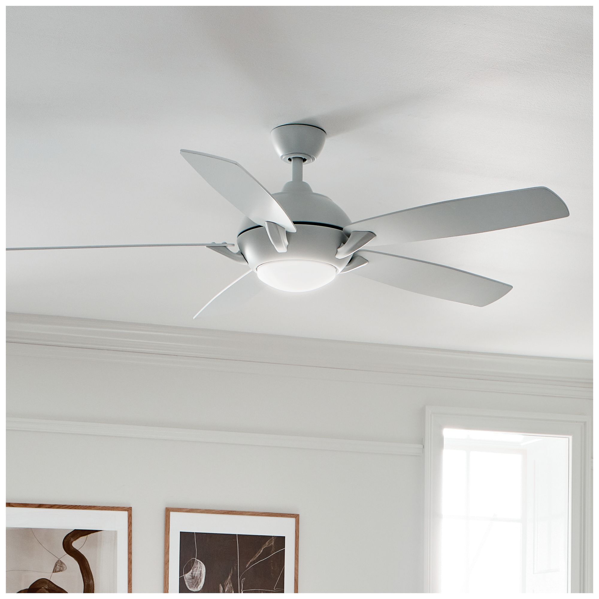Thumbnail4 of 54" Kichler Geno Matte White LED Ceiling Fan with Remote more views
