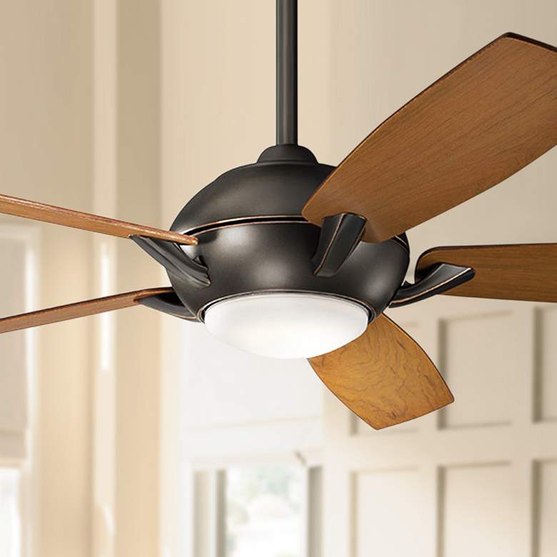 Image 1 54 inch Kichler Geno Olde Bronze LED Ceiling Fan with Remote