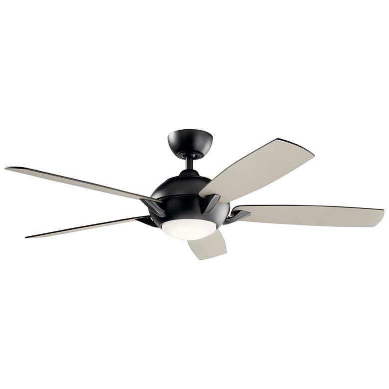 Image 1 54 inch Kichler Geno Satin Black LED Ceiling Fan with Remote