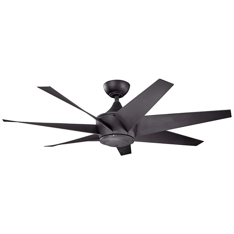 Image 2 54 inch Kichler Lehr II Climates Black Outdoor Ceiling Fan with Remote