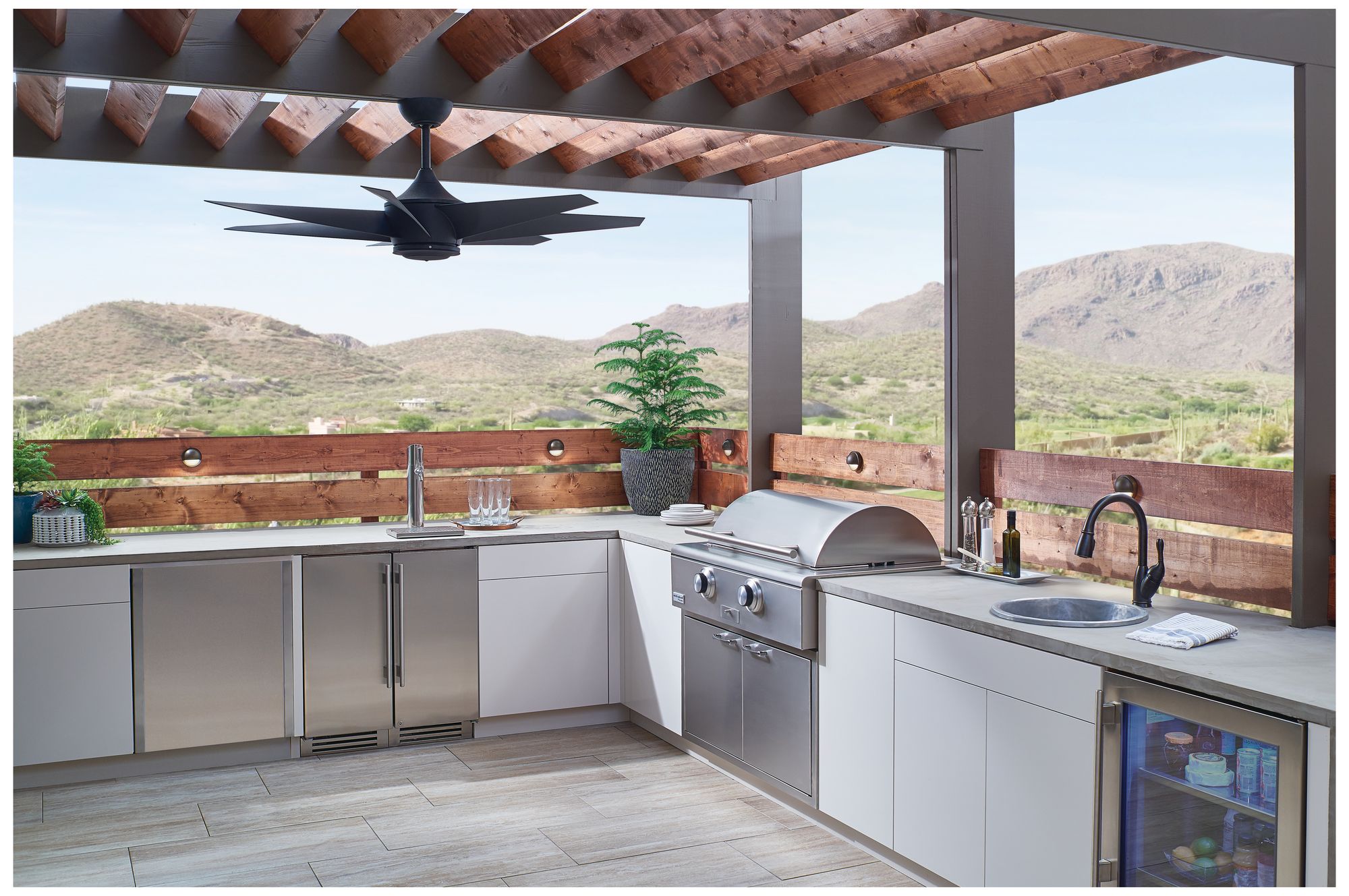 Image 4 54" Kichler Lehr II Climates Black Outdoor Ceiling Fan with Remote more views