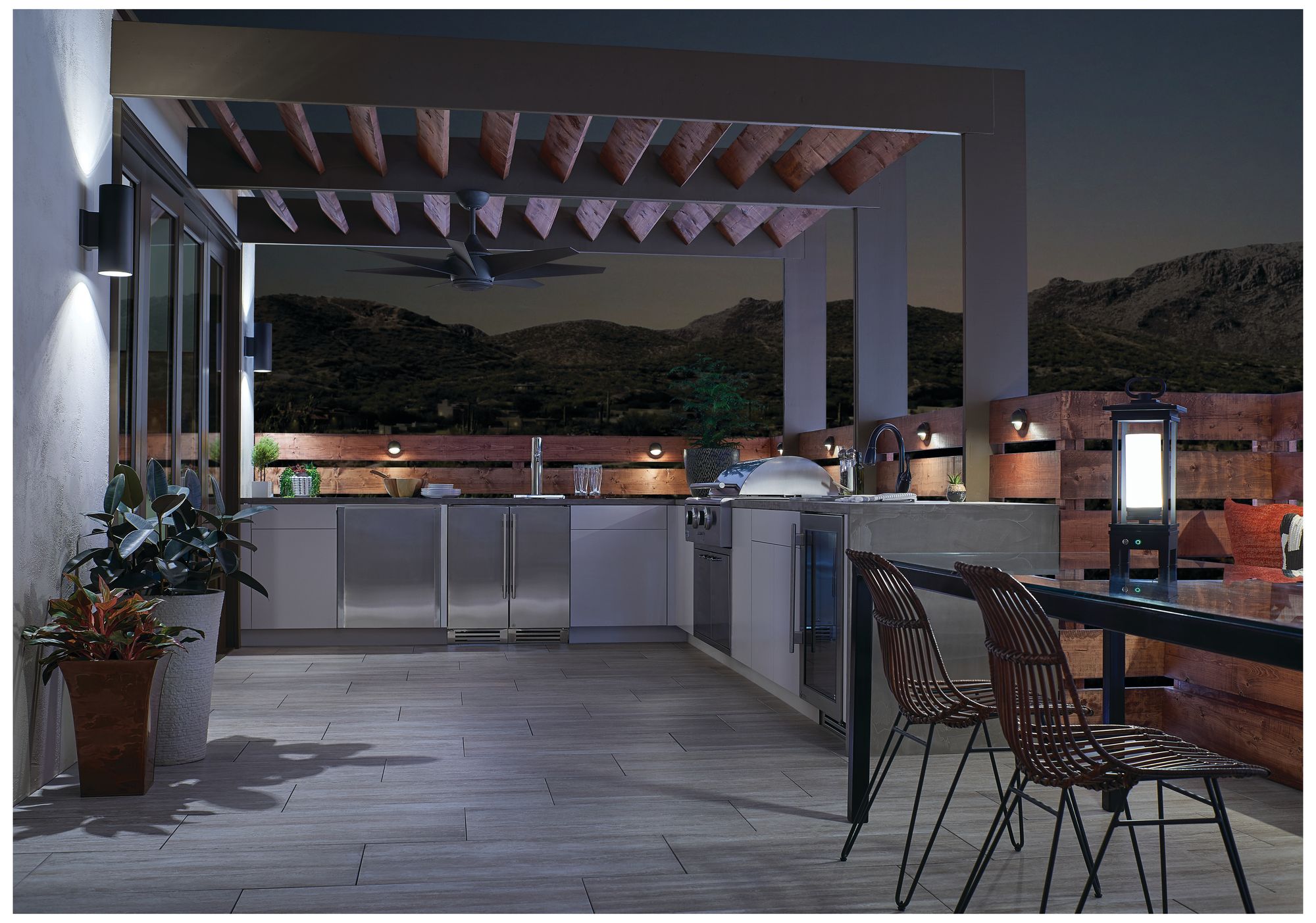 Image 5 54" Kichler Lehr II Climates Black Outdoor Ceiling Fan with Remote more views