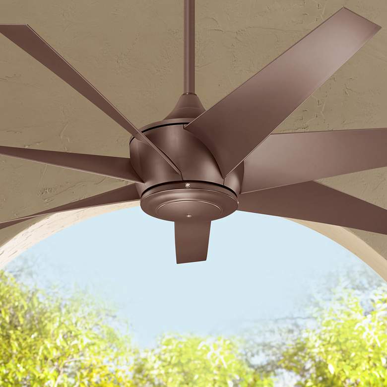 Image 1 54 inch Kichler Lehr II Climates Mocha Outdoor Ceiling Fan with Remote