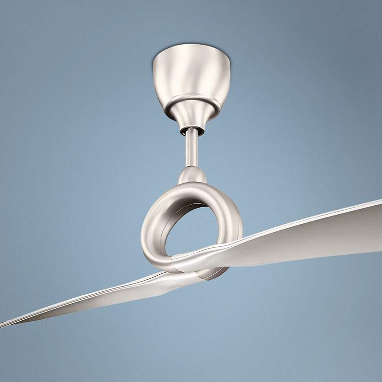 Image 1 54 inch Kichler Link Nickel 2-Blade Ceiling Fan with Remote Control