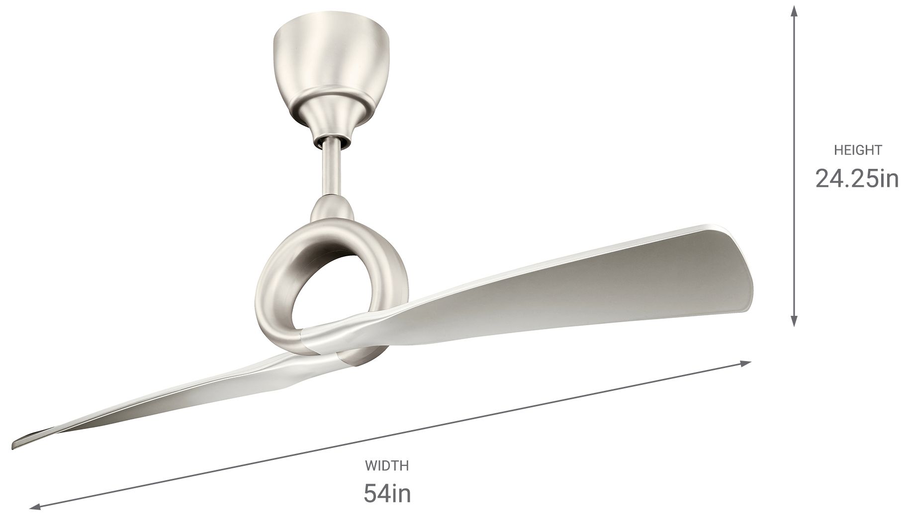 Image 4 54" Kichler Link Nickel 2-Blade Ceiling Fan with Remote Control more views