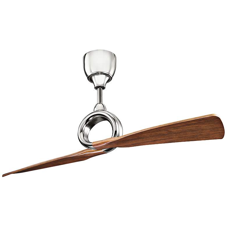 Image 2 54" Kichler Link Nickel Walnut 2-Blade Modern Indoor Fan with Remote