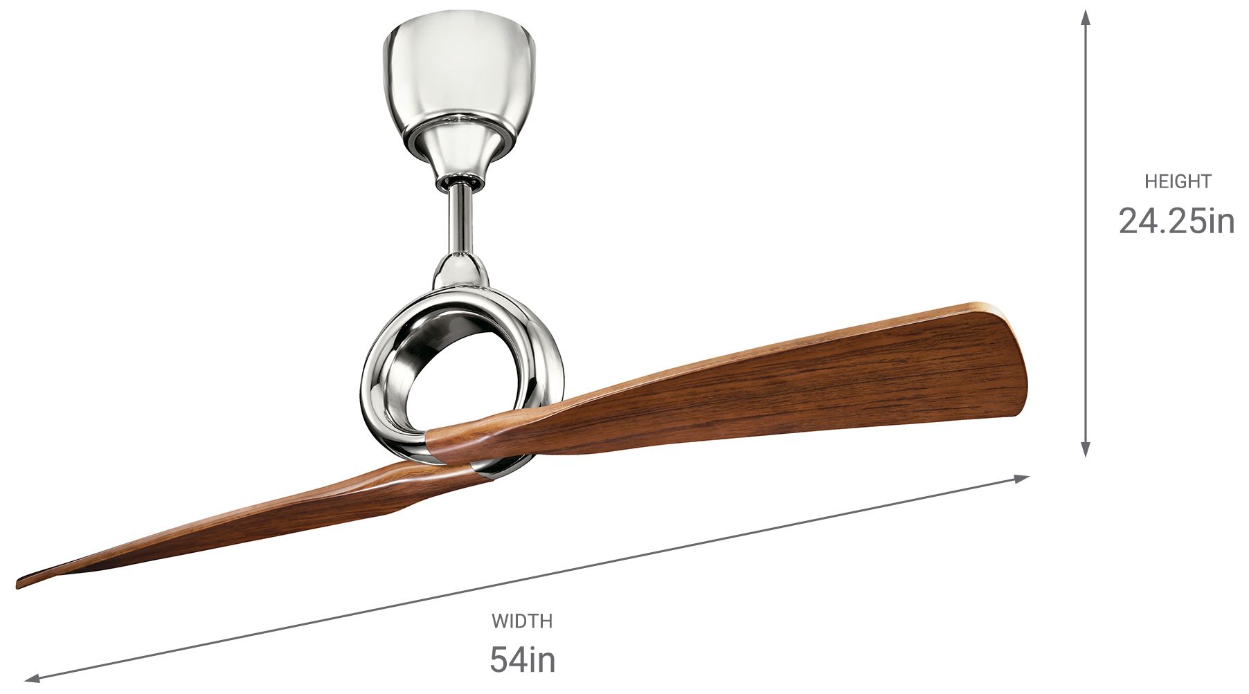 Image 5 54" Kichler Link Nickel Walnut 2-Blade Modern Indoor Fan with Remote more views