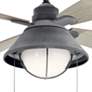 54" Kichler Seaside Zinc LED Rustic Wet Rated Fan with Pull Chain