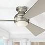 54" Kichler Sola Nickel Wet Rated LED Hugger Fan with Wall Control