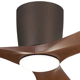 Image2 of 54" Kichler Volos Bronze Hugger LED Ceiling Fan with Wall Control more views
