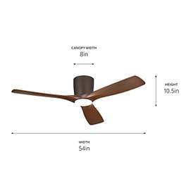 Image5 of 54" Kichler Volos Bronze Hugger LED Ceiling Fan with Wall Control more views