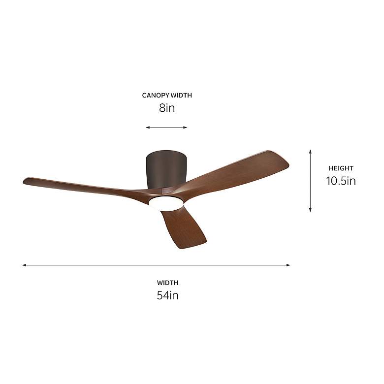 Image 5 54" Kichler Volos Bronze Hugger LED Ceiling Fan with Wall Control more views