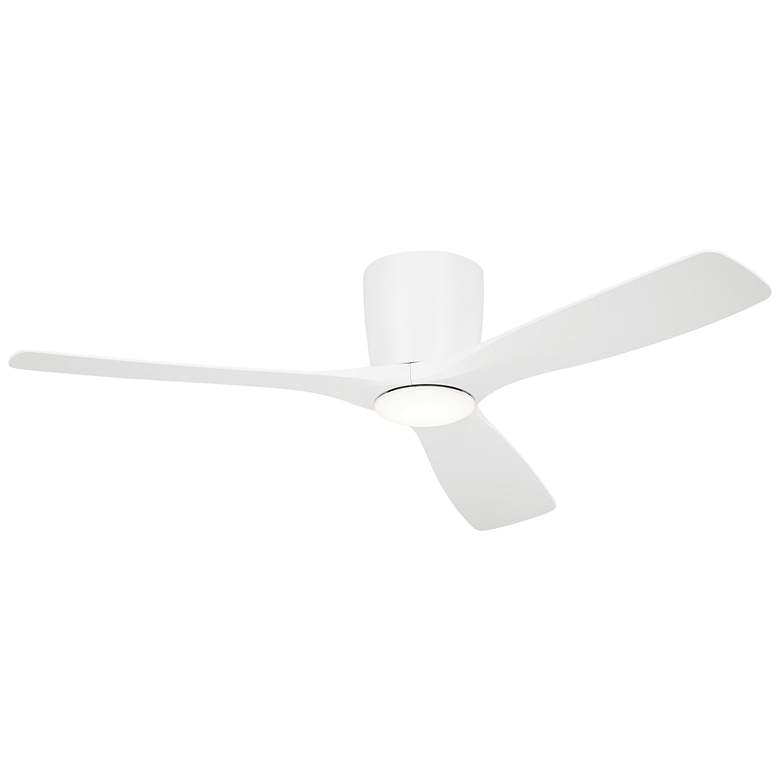 Image 1 54" Kichler Volos Matte White LED Hugger Ceiling Fan