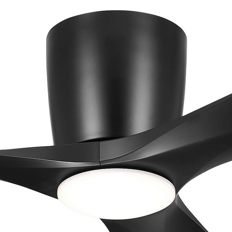 Image 2 54" Kichler Volos Satin Black Hugger LED Ceiling Fan with Wall Control more views