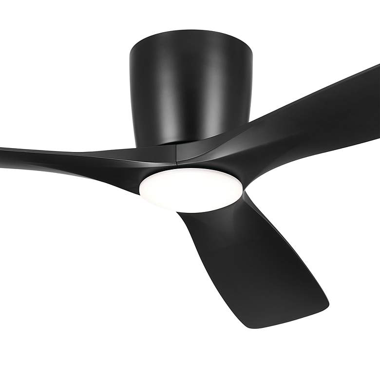 Image 2 54 inch Kichler Volos Satin Black Hugger LED Ceiling Fan with Wall Control more views