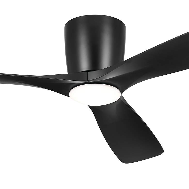 Image 3 54 inch Kichler Volos Satin Black Hugger LED Ceiling Fan with Wall Control more views