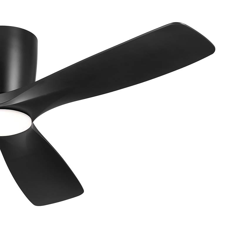 Image 3 54 inch Kichler Volos Satin Black Hugger LED Ceiling Fan with Wall Control more views