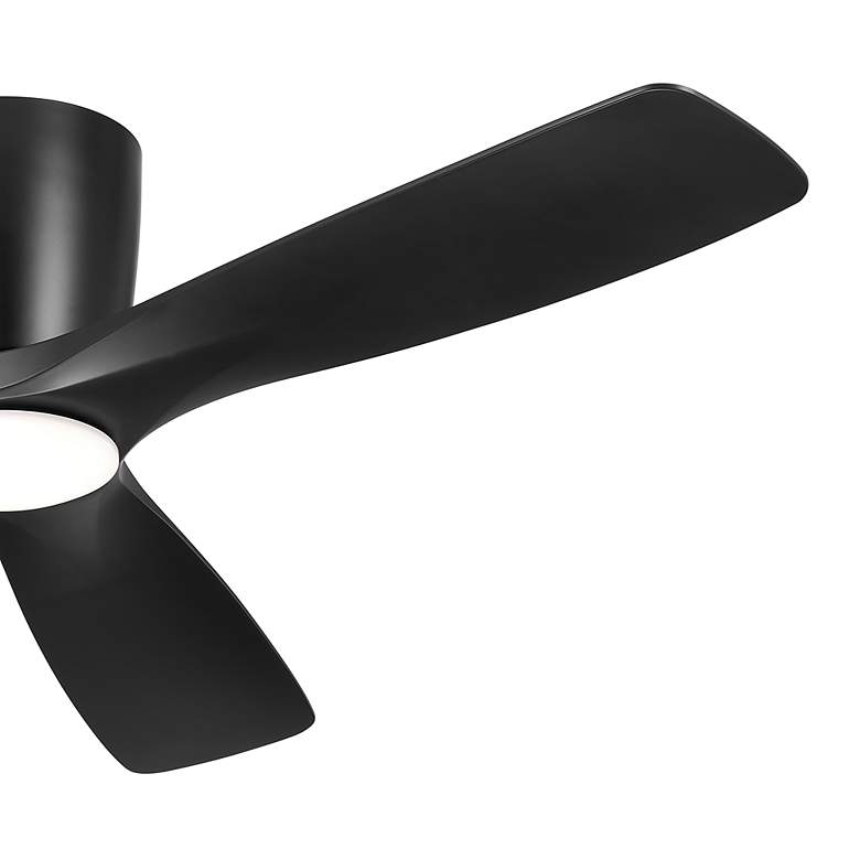 Image 4 54 inch Kichler Volos Satin Black Hugger LED Ceiling Fan with Wall Control more views