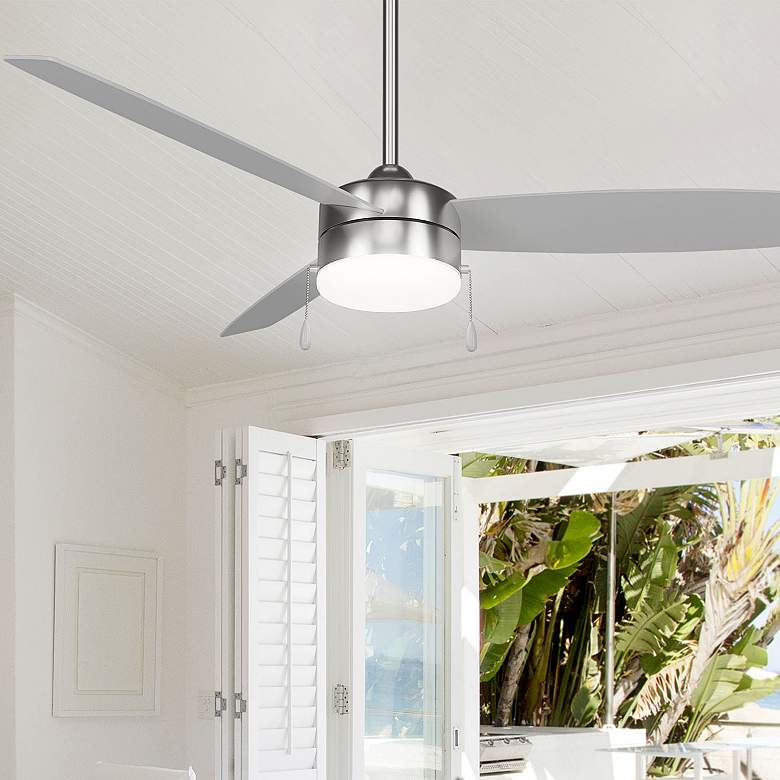 Image 2 54" Minka Aire Airetor III Brushed Nickel LED Fan with Pull Chain