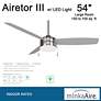54" Minka Aire Airetor III Brushed Nickel LED Fan with Pull Chain in scene