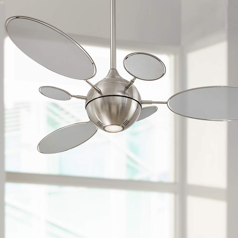 Image 1 54 inch Minka Aire Cirque Brushed Nickel LED Ceiling Fan with Wall Control