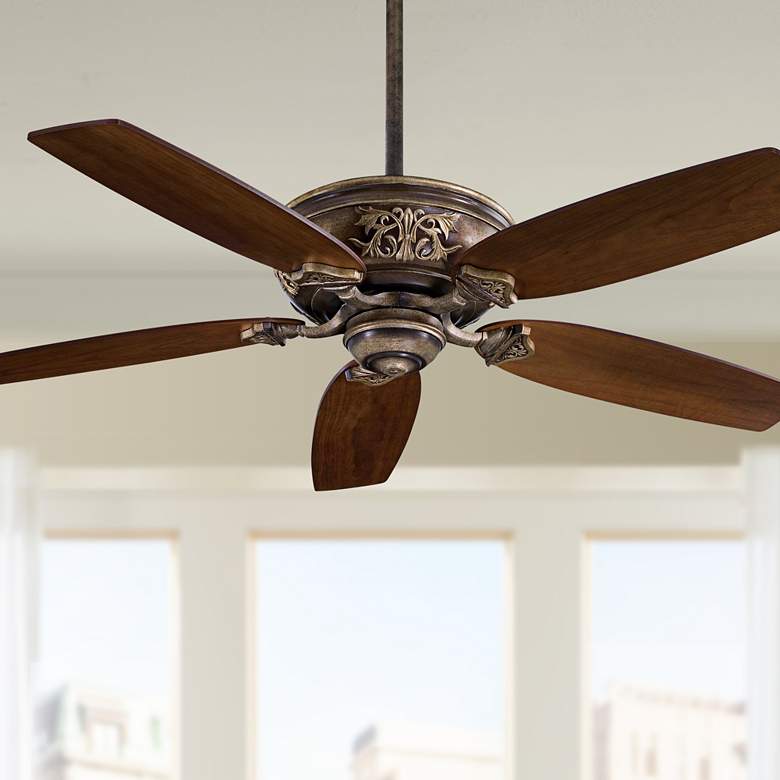 Image 1 54 inch Minka Aire Classica Patina Iron Finish Ceiling Fan with Pull Chain