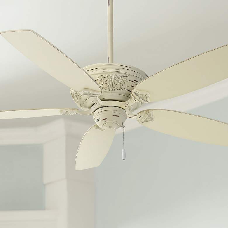 Image 1 54 inch Minka Aire Classica Provencal Blanc Pull Chain Ceiling Fan