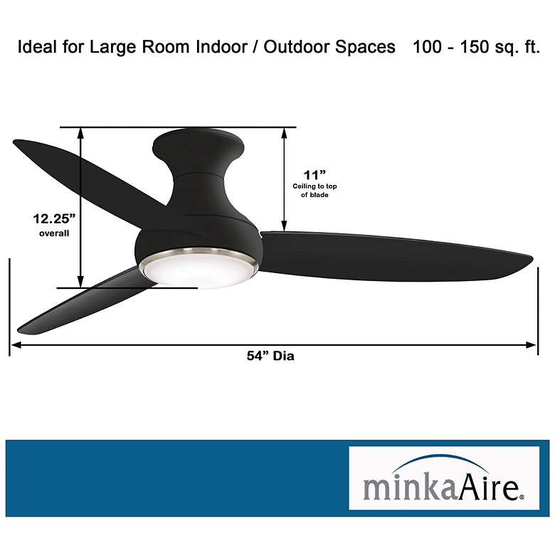 Image 4 54" Minka Aire Concept III Coal LED Wet Hugger Smart Ceiling Fan more views