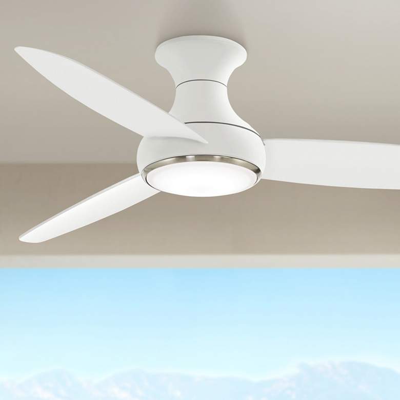 Image 1 54" Minka Aire Concept III White Wet Rated Modern Hugger Smart Fan