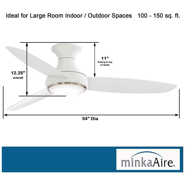 Image 6 54" Minka Aire Concept III White Wet Rated Modern Hugger Smart Fan more views