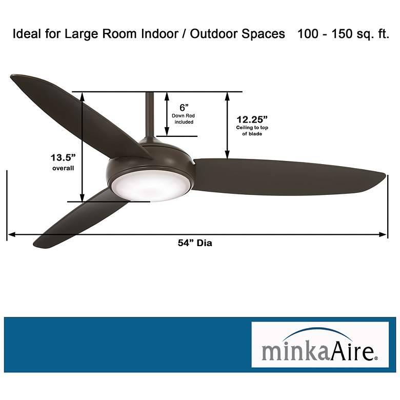 Image 6 54" Minka Aire Concept IV Bronze LED Wet Rated Smart Ceiling Fan more views