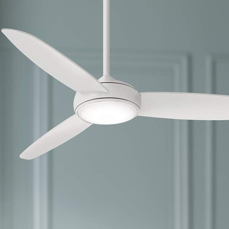 Image 1 54" Minka Aire Concept IV LED Wet Rated White Finish Smart Ceiling Fan