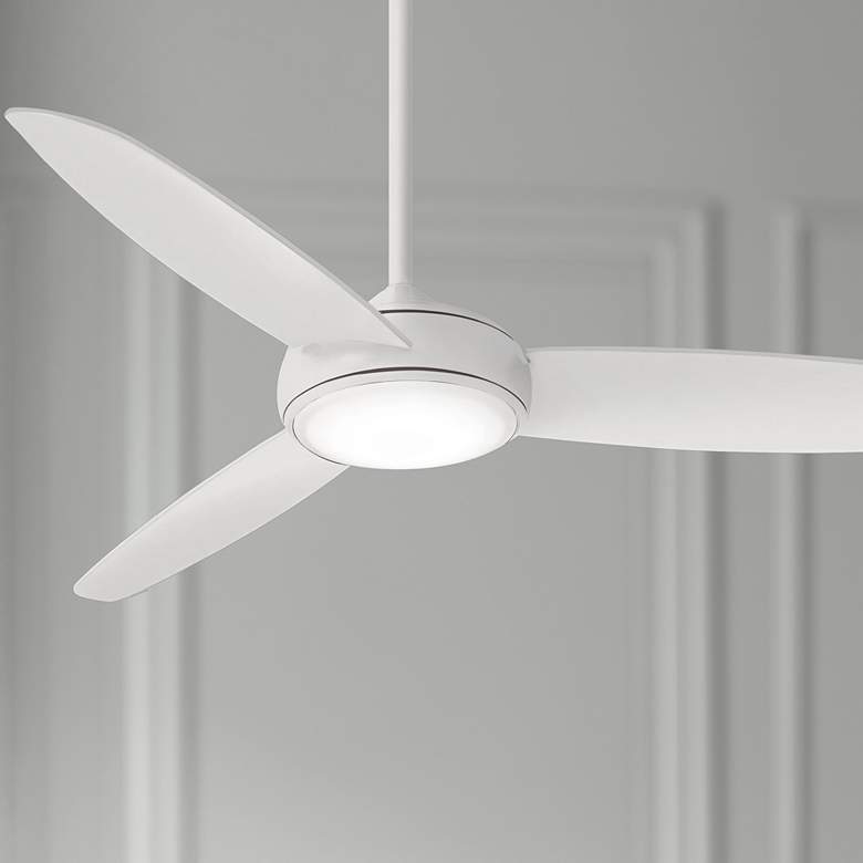 Image 1 54" Minka Aire Concept IV LED Wet Rated White Finish Smart Ceiling Fan