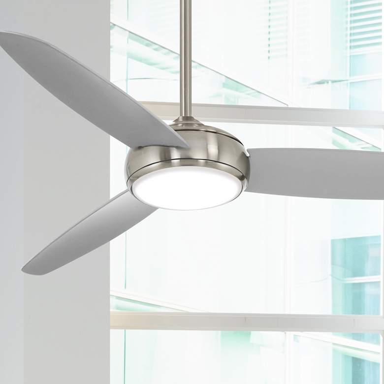Image 1 54" Minka Aire Concept IV Nickel LED Wet Rated Smart Ceiling Fan